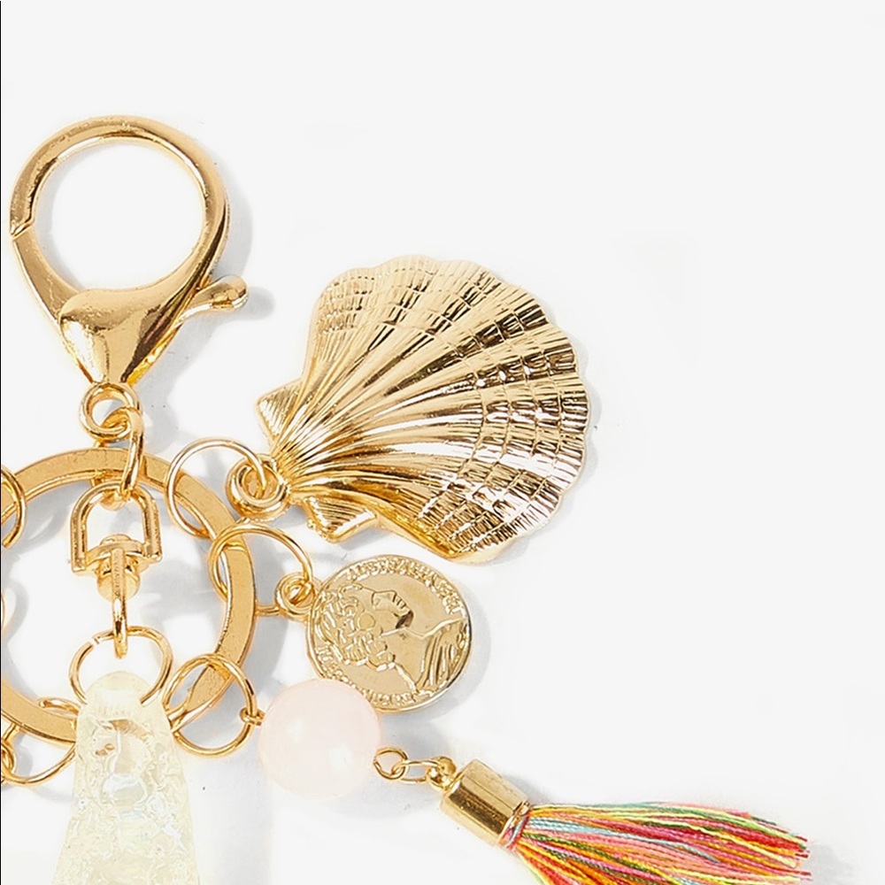 Starfish & Shell & Tassel Charm Keychain - Picture 3 of 4